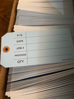 ulti-part carbonless inventory tags