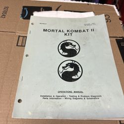 Mortal Kombat 2 Kit Original Midway Arcade Manual 