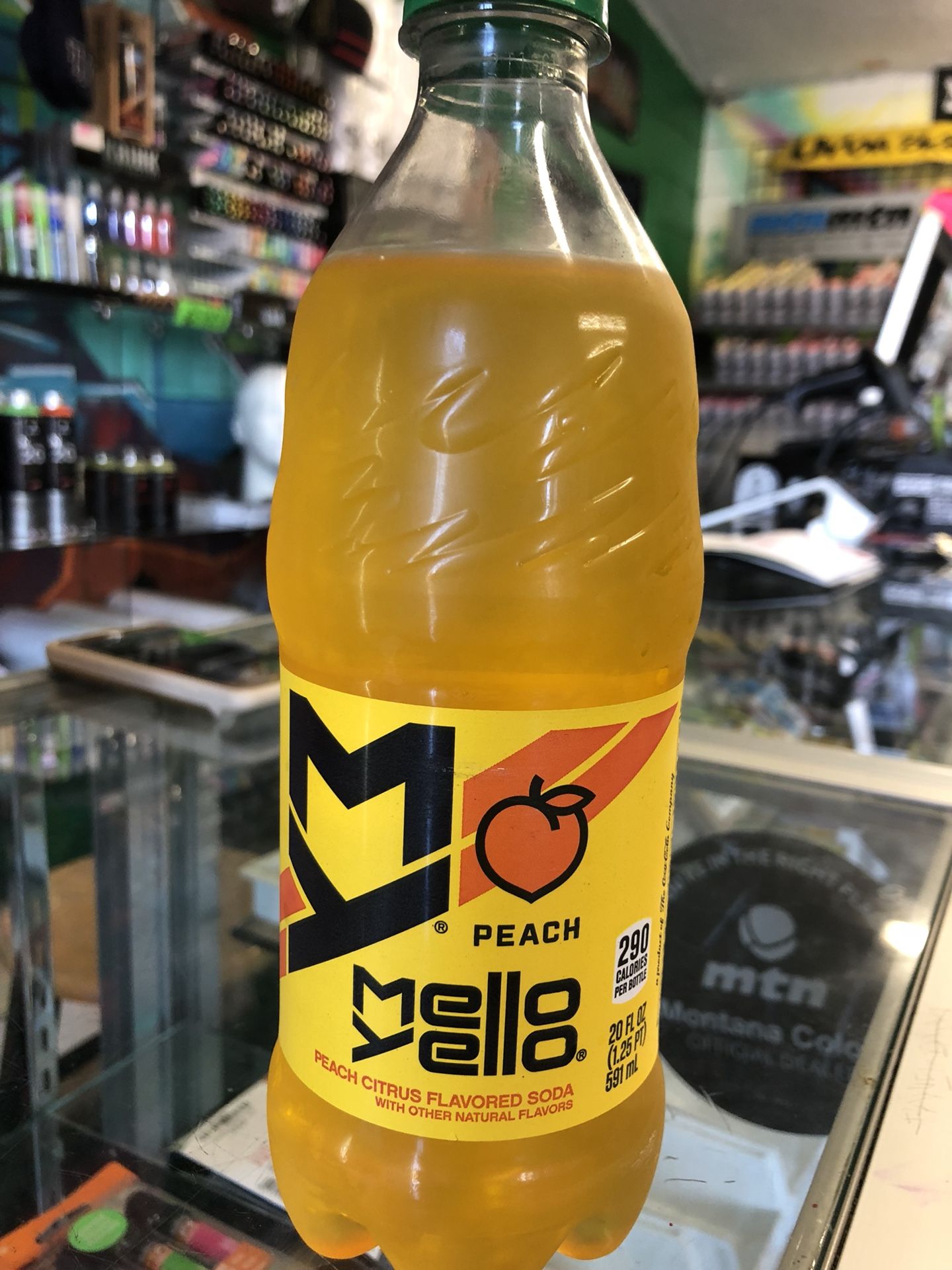 Mello Yello Peach. 20 oz Bottle.