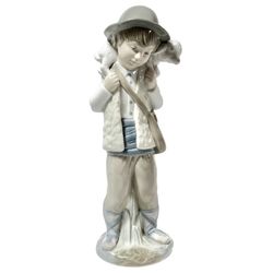 Vintage Zaphir Lladro Shepard Boy Carrying Lamb Spain Handmade Glossy Figurine