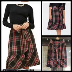 Jcrew Tartan Plaid Midi Skirt