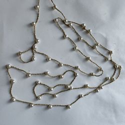 Gold and pearl faux pas 36”necklace