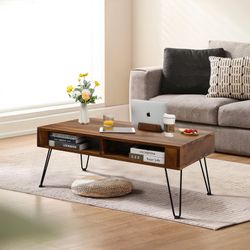 0661 Neta Walnut Coffee Table with Storage