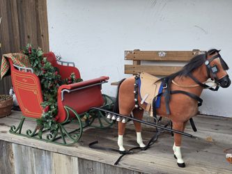 Samantha's Central Park Sleigh w/ Horse & Accessories American Girl Rare