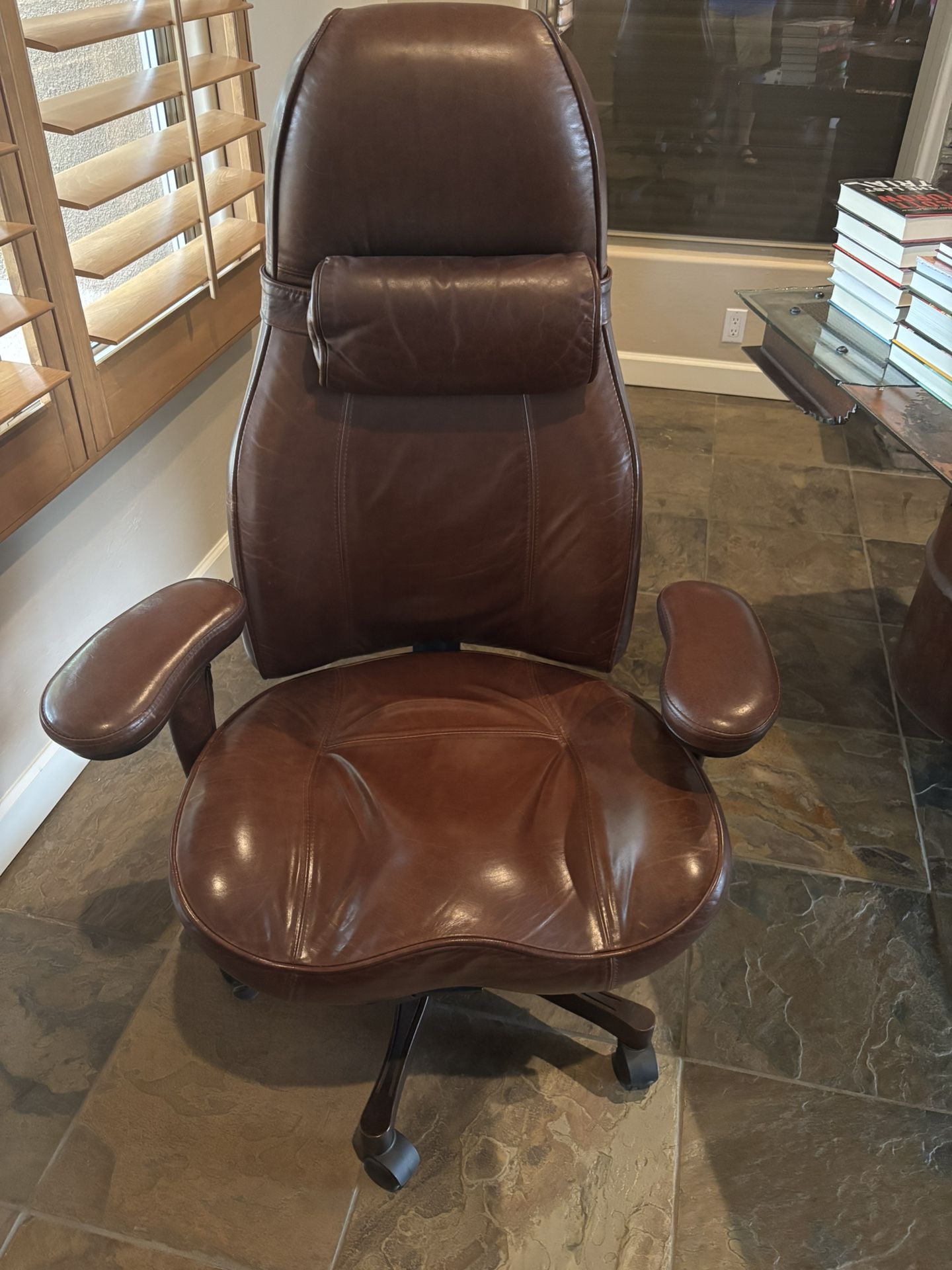 Brown Leather Desk Chair