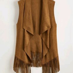 New  Cardigan Vest With Fringe Western Style Fits L-XL 