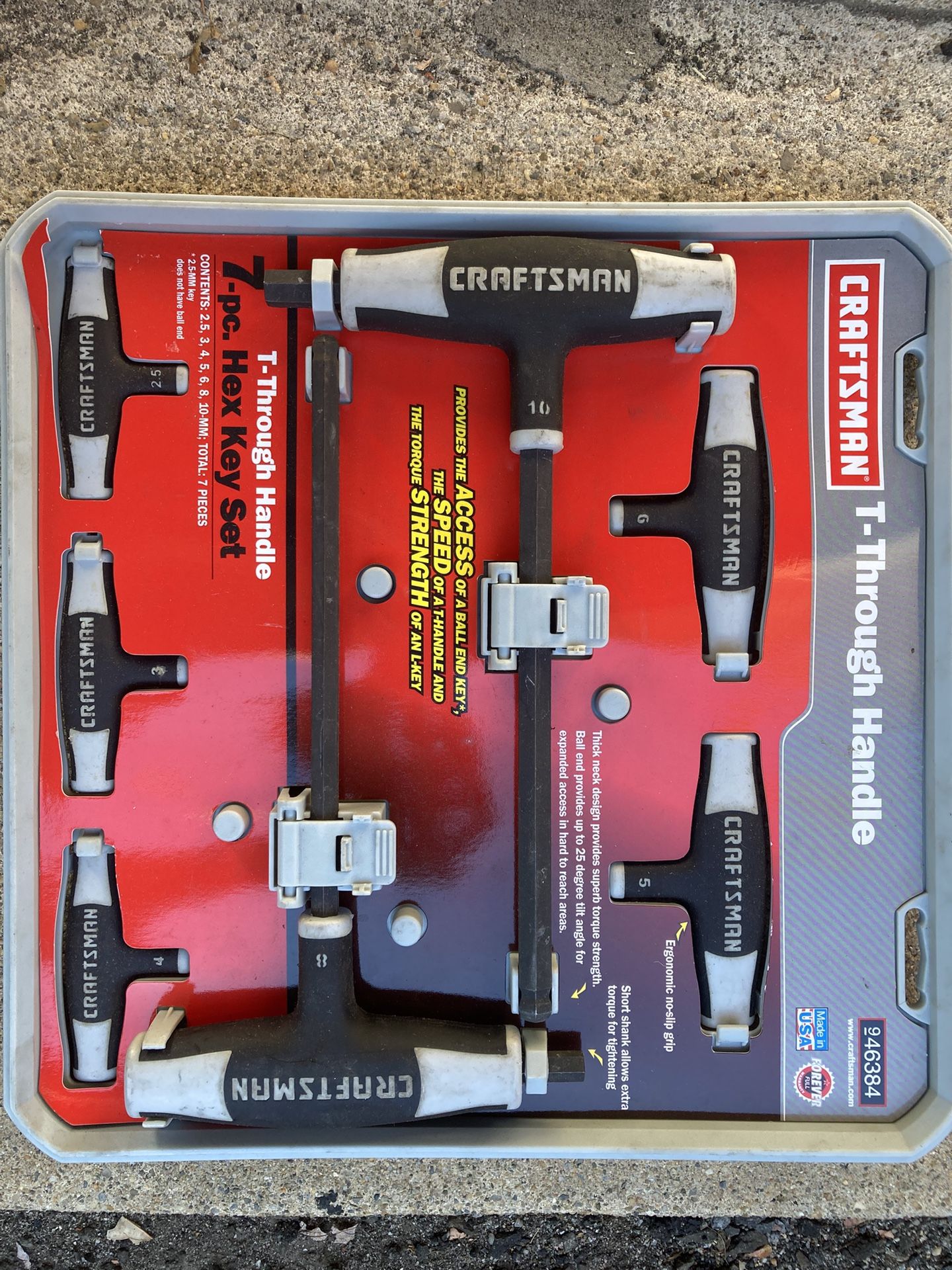 Craftsman 7-Piece T-Handle Hex Key Set – Made in USA – Never Used
