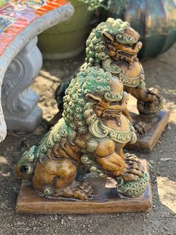 Concrete Chinese Foo Dogs
