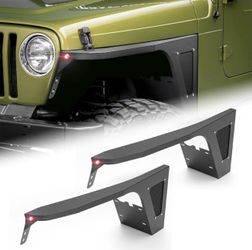 Wheel Well Front Fender Flares Compatible With 1997–2006 Jeep Wrangler TJ & 2004–2006 Jeep Wrangler LJ | Yzona  SKU:  XBCF-0004