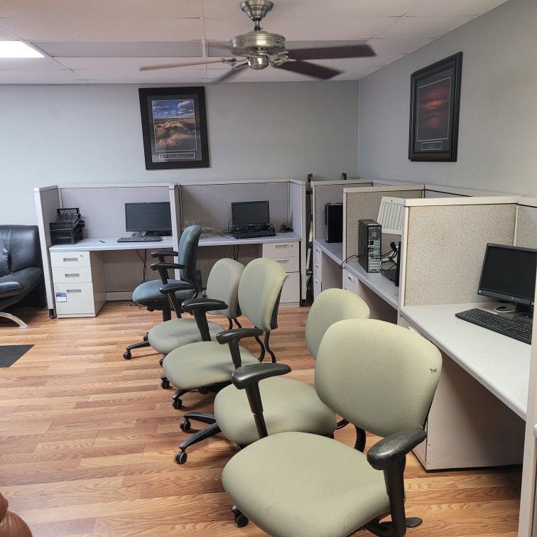 6 Green Steele Case Officr Chairs And More