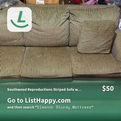 Southwood Reproductions Striped Sofa with Floral Mattress