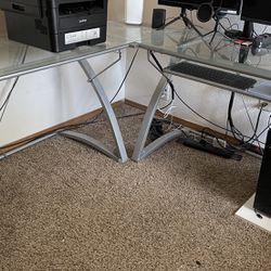 Glass Corner Desk