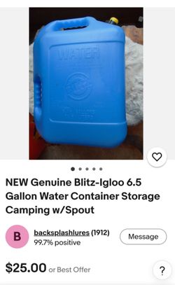 2- 6 1/2 Gallon water containers
