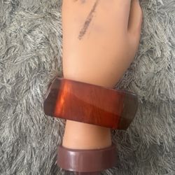 Square Amber Lucite Bangle y2k designer accessory bracelet arm jewelry ACRYLIC