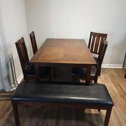 Dining Table With Chairs And Bench