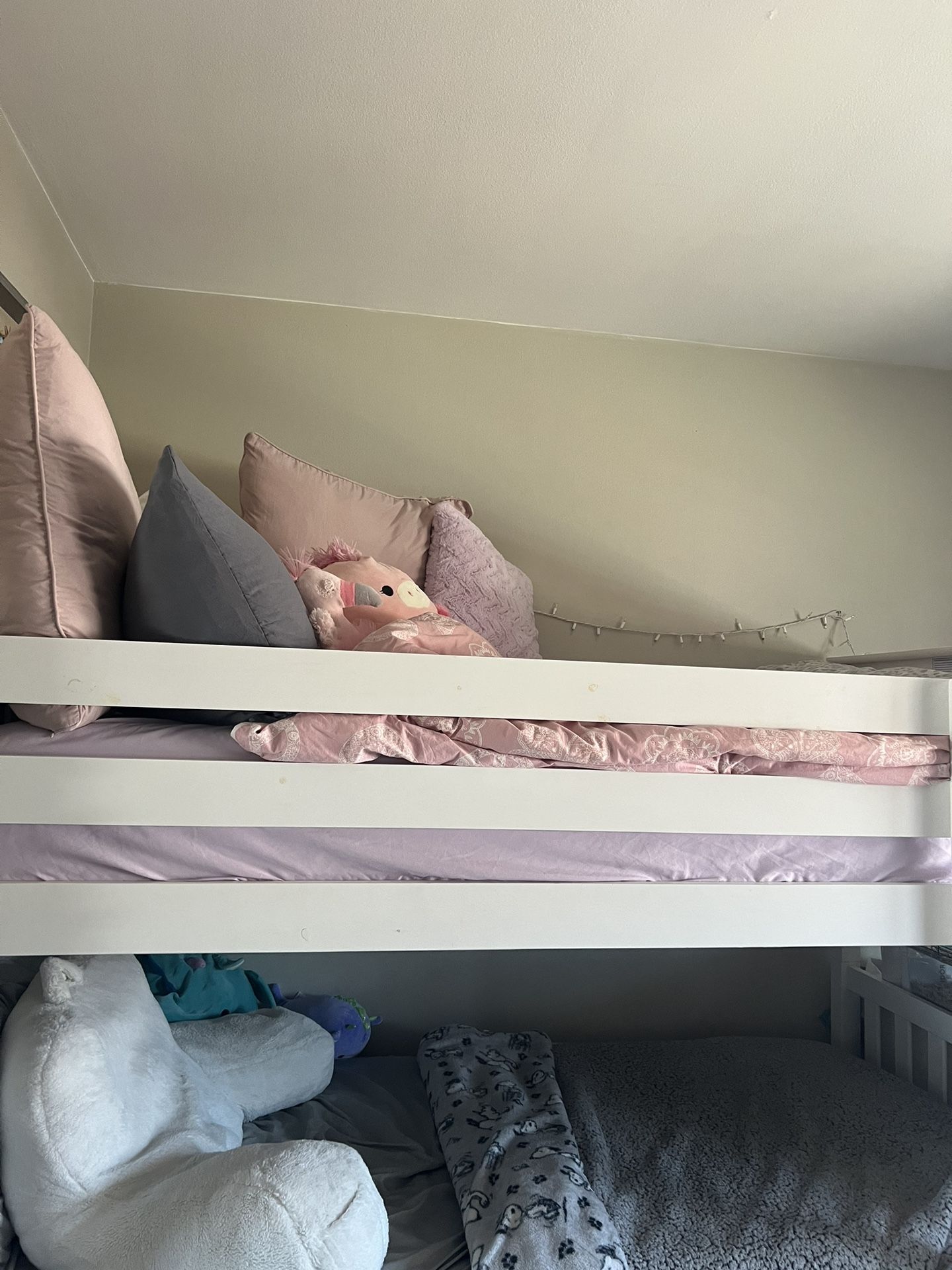 White Bunk Bed For Sale With 2 Twin Mattresses for Sale in Schiller