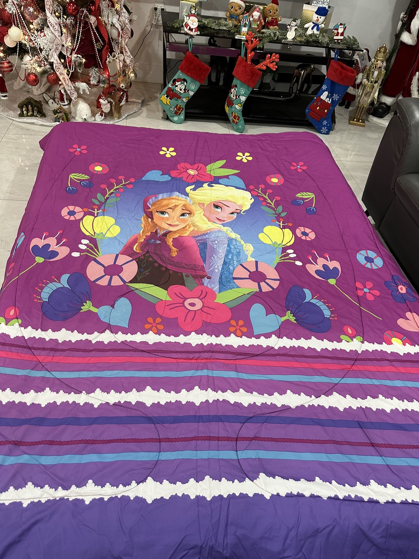 Elsa and Ana Disney Twin Size Cover Bed