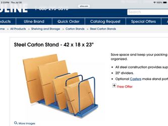 U- Line cartons steel stand