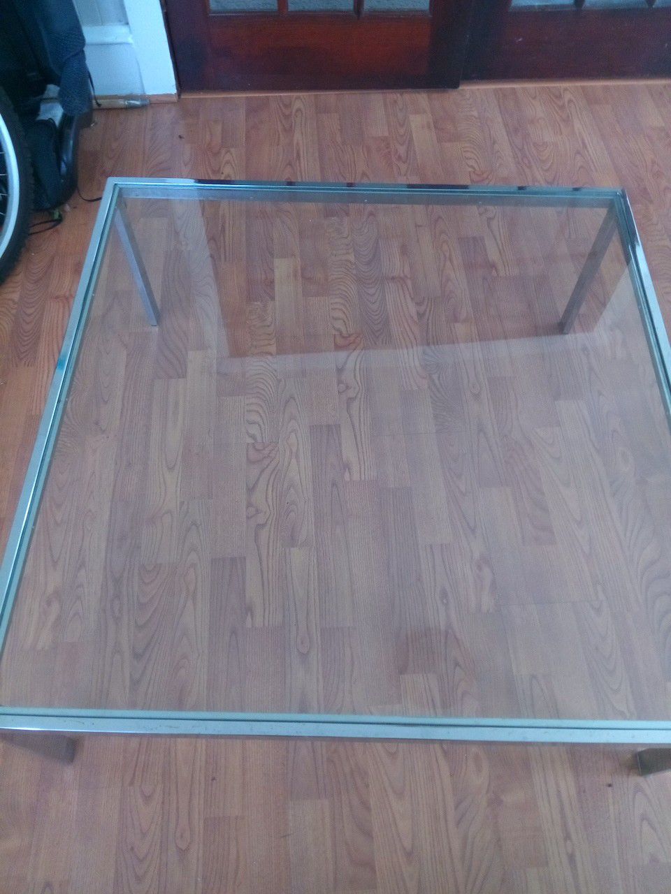 Silver glass coffee table good condition