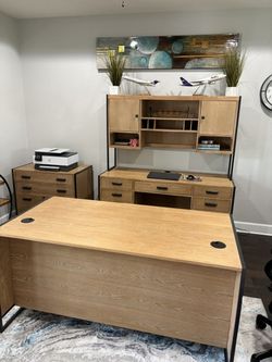 3 Piece Solid Wood Office Furniture