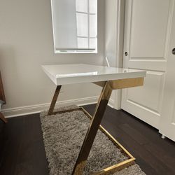 Premium Designer White Desk With Gold Legs