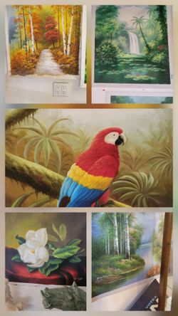 Oil painting on canvas 2 ft by 3 ft signed $25 firm