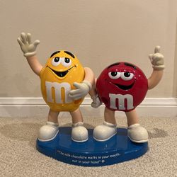 Vintage Yellow and Red M&M Double Candy Dispenser