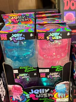 Needoh brand new in box jelly fish, fuzz ball, mini fuzz ball