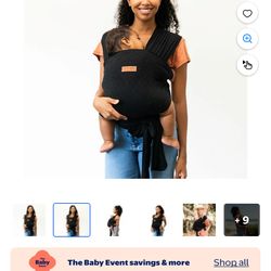 MOBY Easy-Wrap Baby Carrier in Black Eyelet