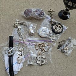 Halloween, Fake Costume  Jewelry Necklace & Watch, PIMP  Playboy Cup