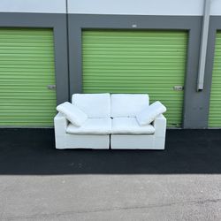 White Loveseat Sofa Couch New