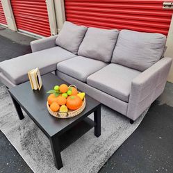 Grey L Sectional Couch 