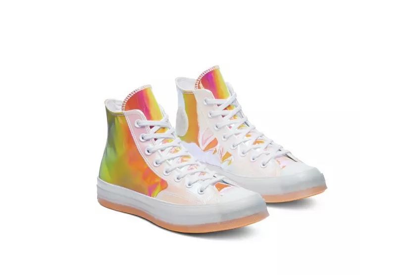 Converse Chuck 70 Hi-Vis White Orange Iridescent Sneakers 170604C NWT
