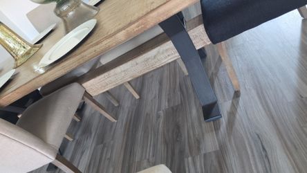 Wood Dining Table with Metal Legs