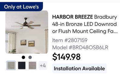 Harbor Breeze Bradbury 48-in Bronze Ceiling Fan