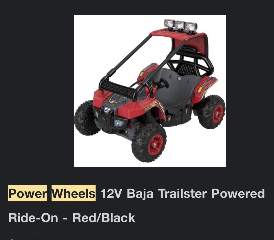 Power Wheels Baja Trailster