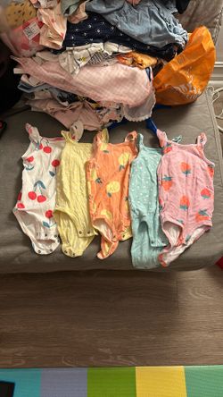 Five Baby Girl Sleeveless Bodysuit 