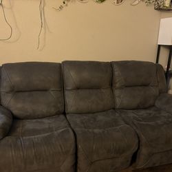 Free Grey Reclining Couch-pick Up Only No Delivery