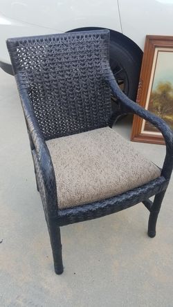 Leather heavy woven chair