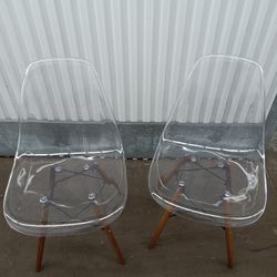 Pair Of Dining Translucent Chairs 