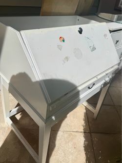 White Secretary Desk with Drop Front