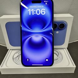 IPhone 16  128 GB,  Pristine Like New Open Box.   (T-Mobile Device) .  Hablo Espanol.    