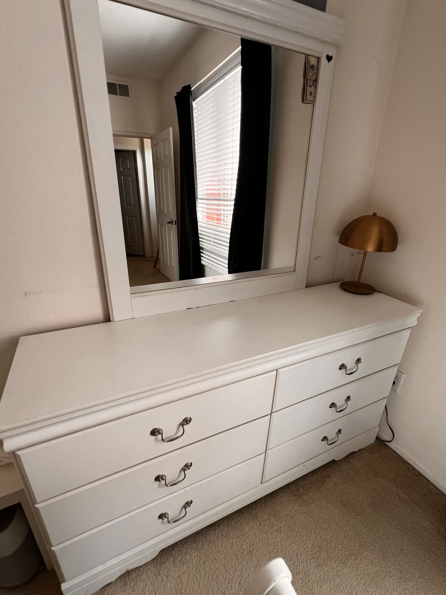 Drawer Set (Mirror) Night Stand and Light