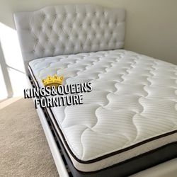New Full Size Bed Frame With Mattress 