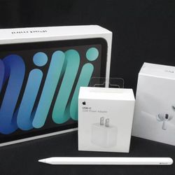 Apple iPad Mini (6th Gen) 64gb Bundle, AirPods Pro (2nd Gen) + Pencil (2nd Gen)