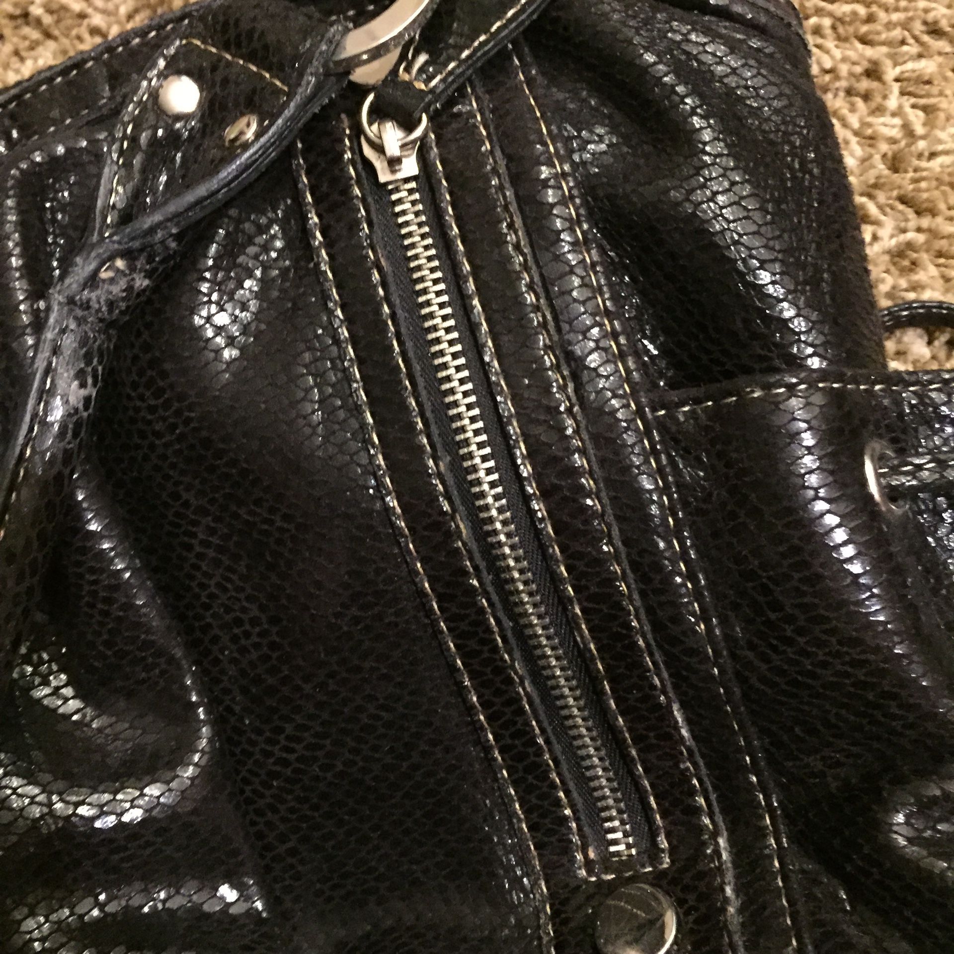 Style & co handbag shoulder purse black leather