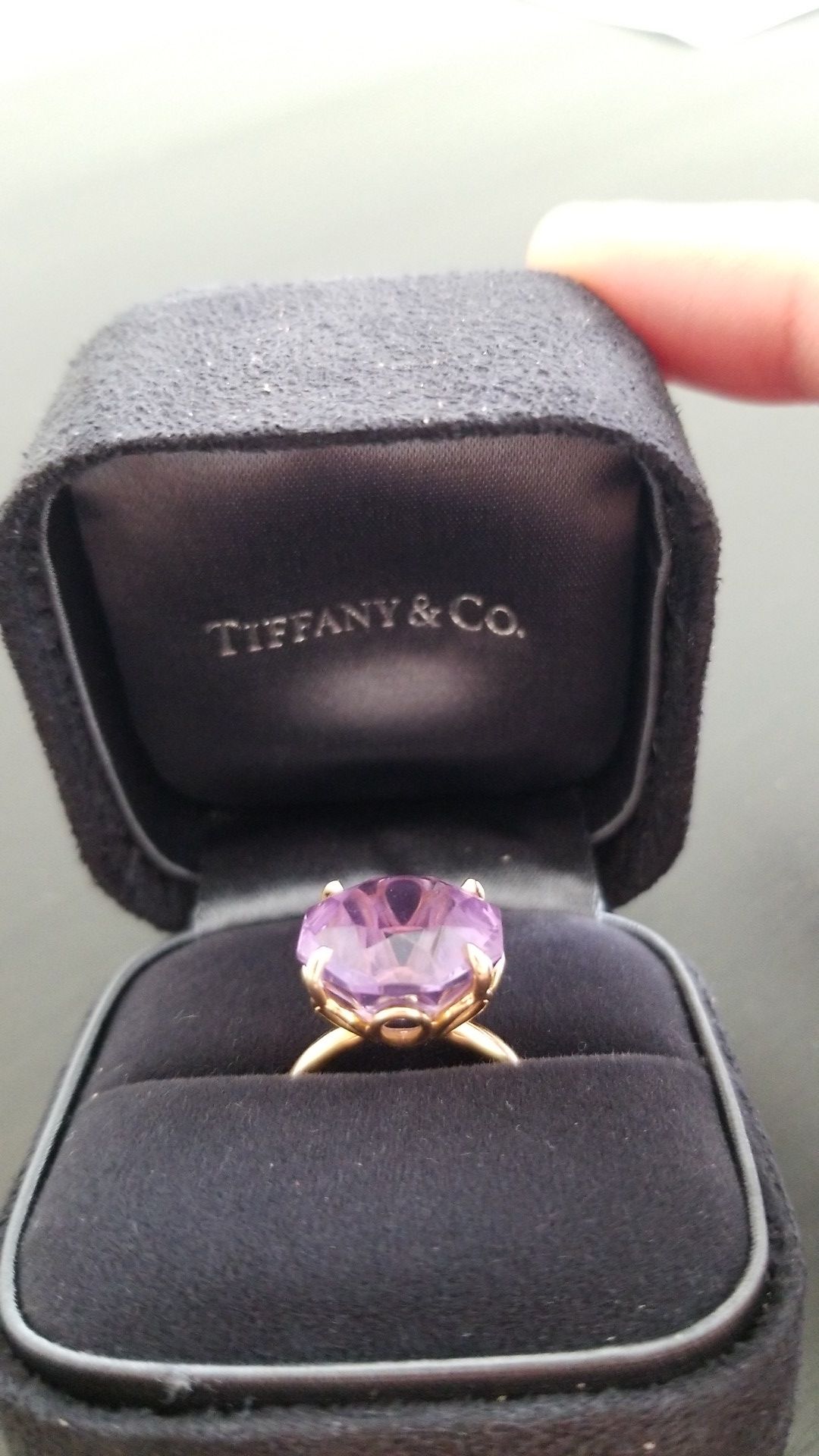 Tiffany's ring sparkler amethyst anniversary engagement jewelry