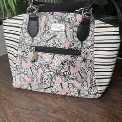 Luv Betsey “Sammy” Butterfly Shoulder Cross Body Style Purse Bag Pink Black