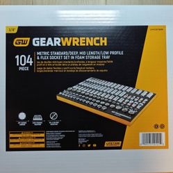 GEARWRENCH 104 Piece 3/8” Drive Master Metric Socket Set in Foam Storage Tray