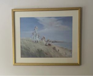 Framed Beach Scene Art Print